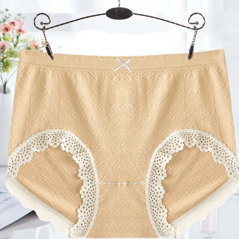 

Plus Size women cute Panties modal cotton Sexy lace Underwear Women soft Breathable underpants 90-150kg