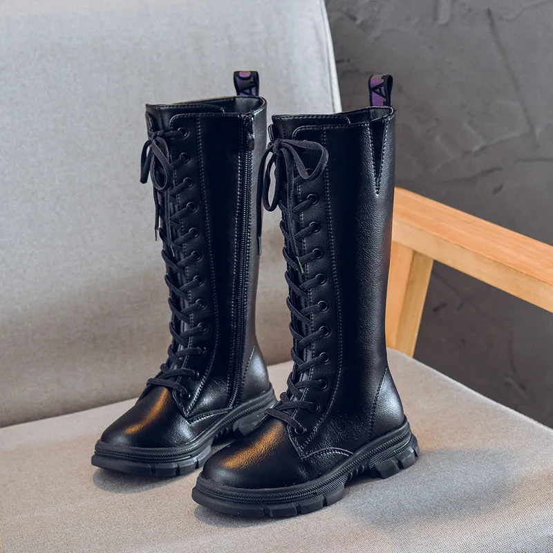 2019 зимние сапоги для девочек высокие из натуральной кожи детские ботинки martin |