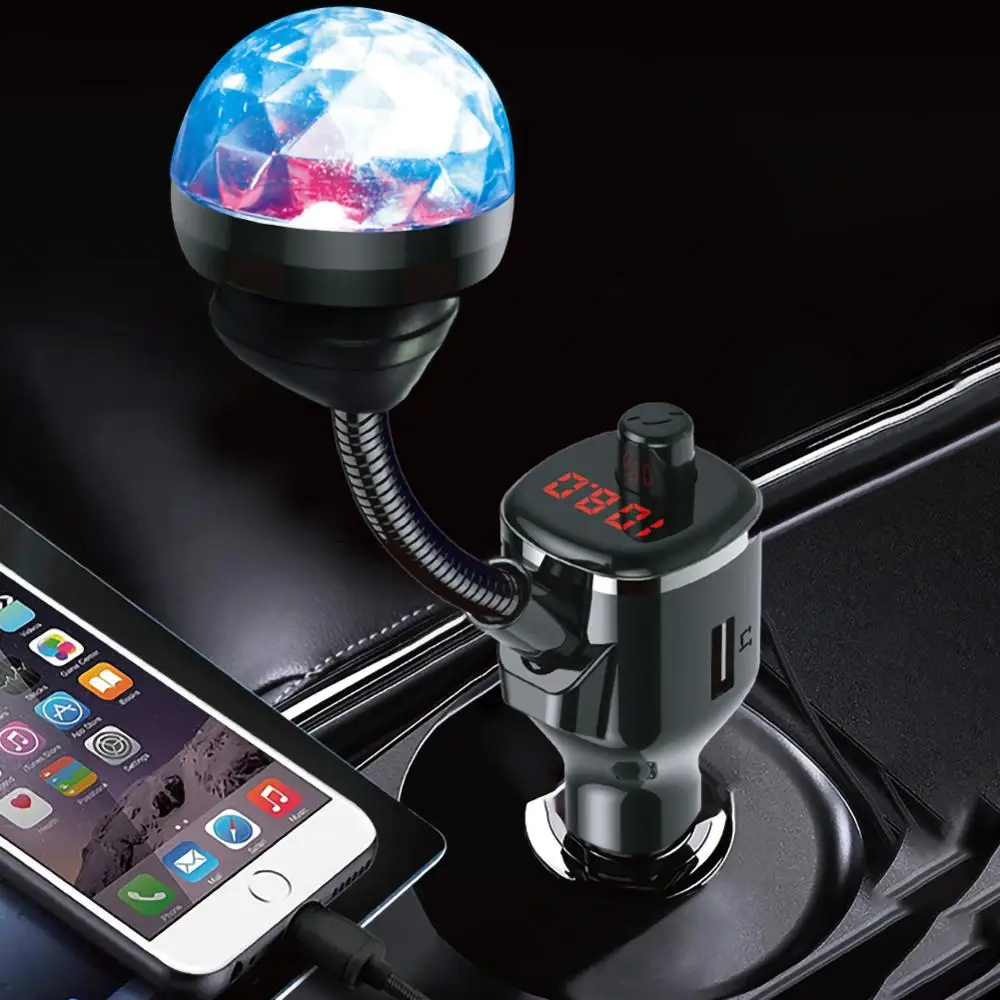 

Multi-function Car Interior Decorative Light MP3 Player Disco Ambient Light Bluetooth 5.0 Dual USB Charger Car Atmosphere Light