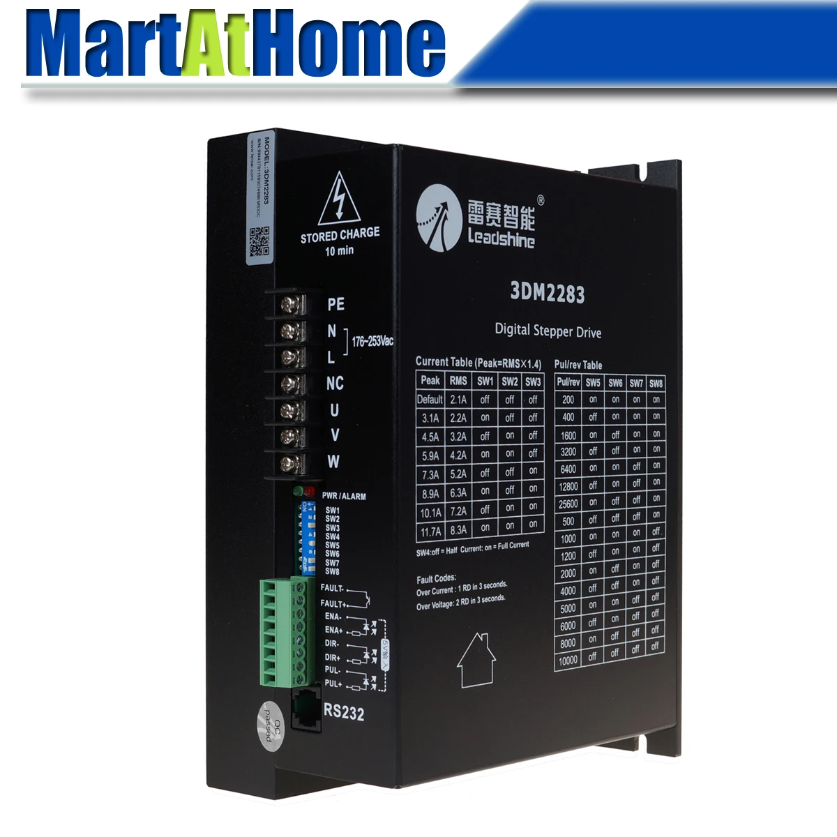 

Leadshine 3DM2283 3-фазный цифровой Драйвер шагового двигателя 150-220 В переменного тока 0,5-8.2A пик авто-конфигурации низкий уровень шума