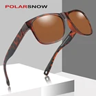 Мужские солнцезащитные очки POLARSNOW, квадратные поляризационные очки, 100% защита от ультрафиолета