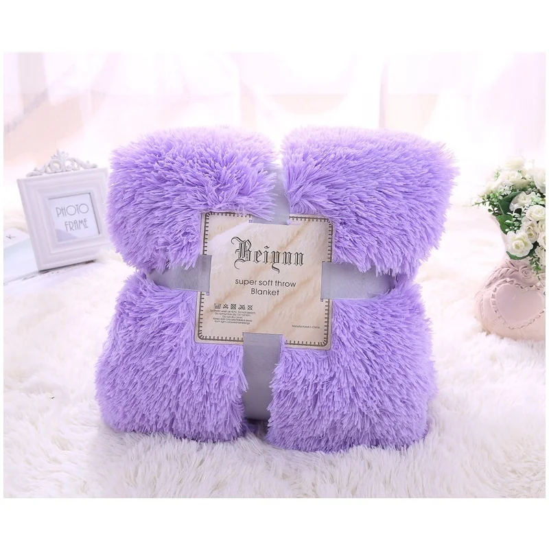 

7 Colors 130*160cm/160*200cm Super Soft Shaggy Faux Fur Blanket Ultra Plush home lving