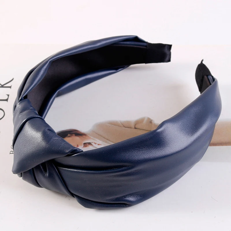 Женская повязка на голову из искусственной кожи