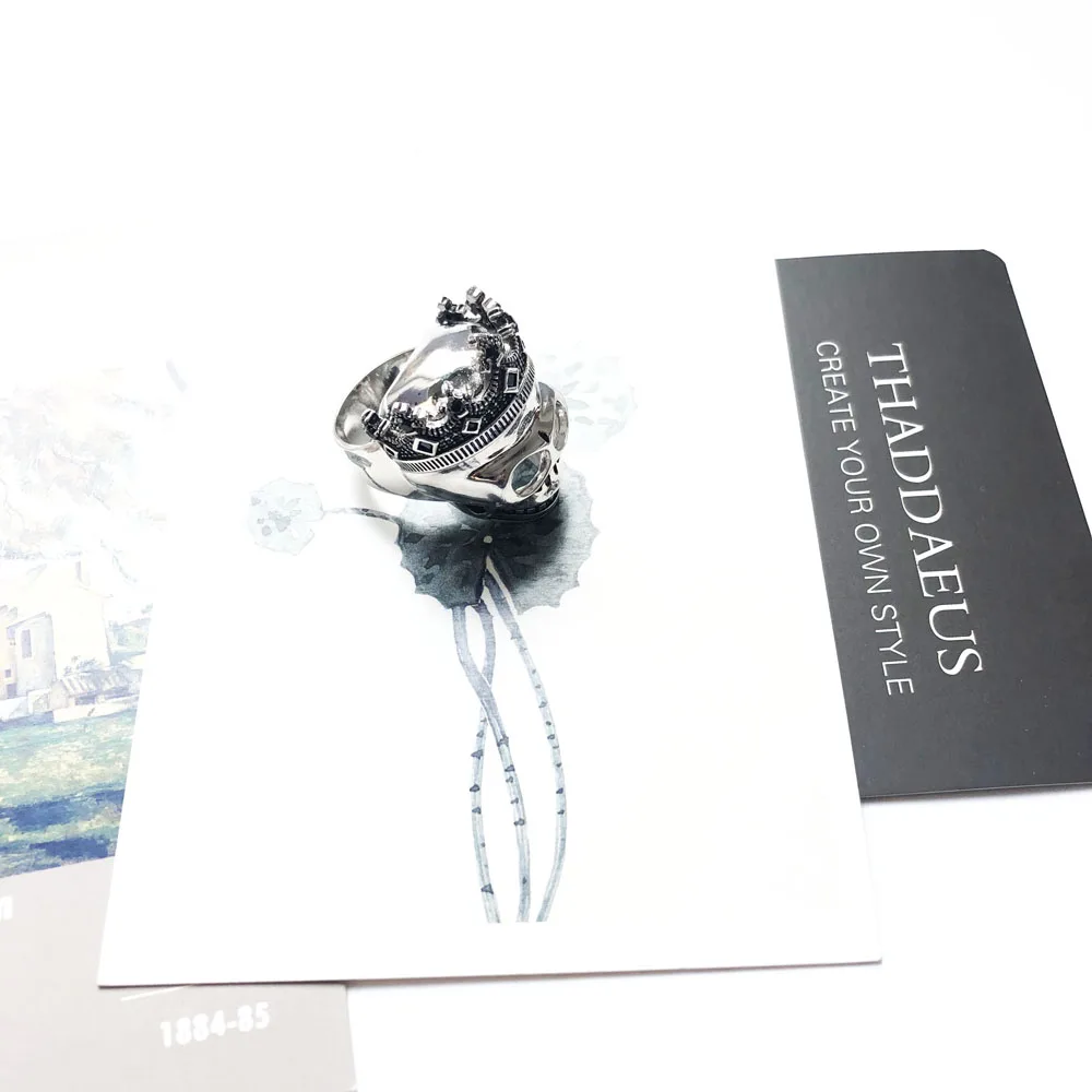 Коктейльное кольцо с черепом и короной винтажный подарок для мужчин Европейский