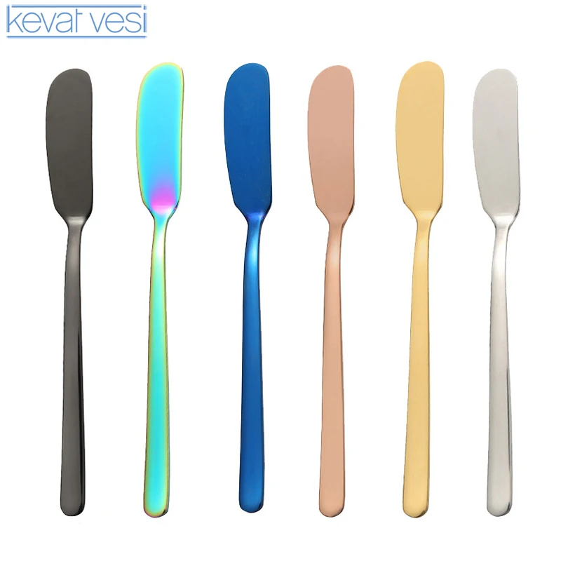 

Stainless Steel Cheese Slicer Colorful Butter Knife for Sandwich Toast Jam Butter Spreader Cream Dessert Cake Divider