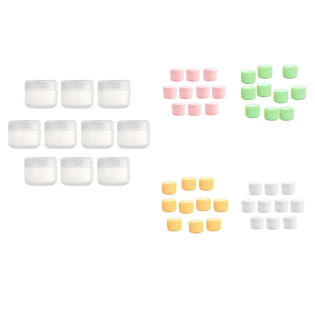 

50Pcs Refillable Plastic Empty Face Cream Cosmetic Container with Lid