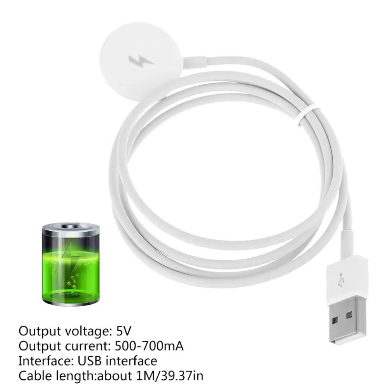 Портативная зарядная док станция для умных часов с кабелем зарядного устройства