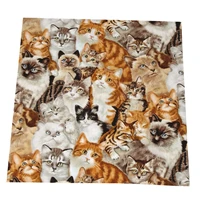cute cat table napkins cloth square satin fabric wedding birthday home party hotel polyester for decoration