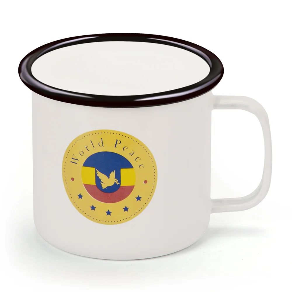 Классическая уплотненная эмалированная чашка из нержавеющей стали в стиле ретро