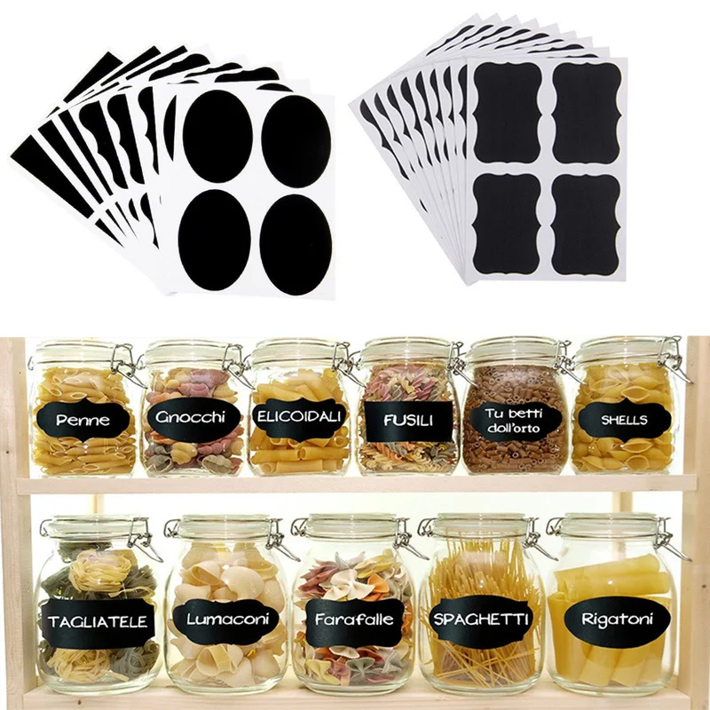 

36pcs Waterproof Glass Bottle Stickers Labels Home Kitchen Jars Stickers Chalkboard Labels Tags Can Be Reused Kitchen Stuff