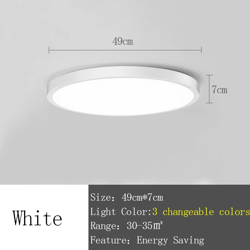 White Cover 49cm Современный светодиодный потолочный светильник, AC165-265V потолочный светильник, круглый подвесной светильник для гостиной, светильник для дома - Цвет корпуса: White Cover 49cm