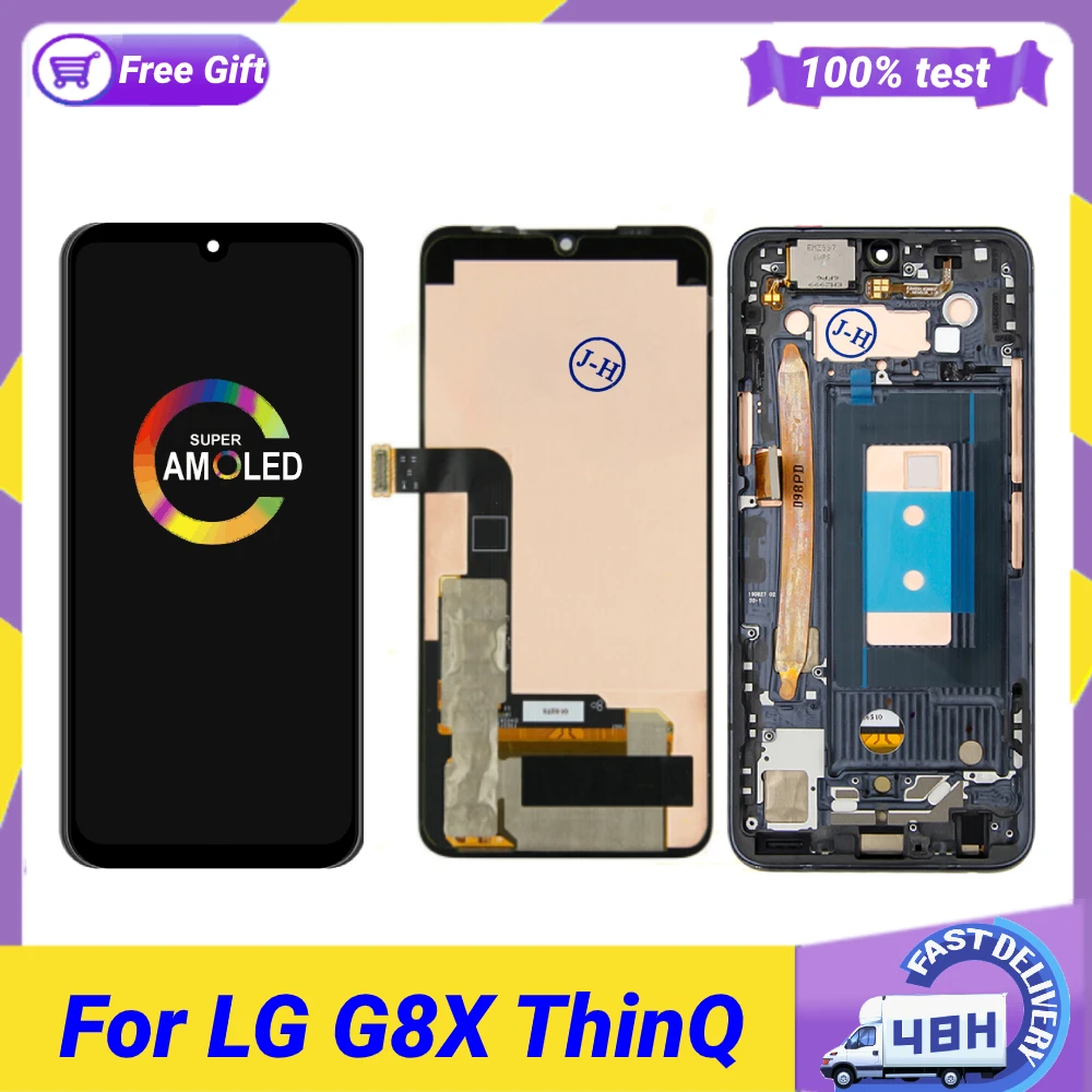 

Запасной ЖК-дисплей 6,4 дюйма для LG G8X ThinQ, аксессуары для LG LMG850EMW с рамкой