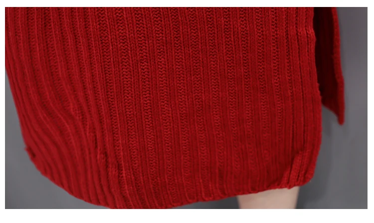 

Retro Winter Women Knitted Pockets Long Dresses Korea Side Split Long Sleeve Turtleneck Casual Slim Warm Maxi Sweater Dress