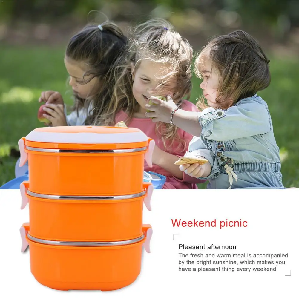 Ланч-бокс из нержавеющей стали оранжевый контейнер для еды бенто женский подарок