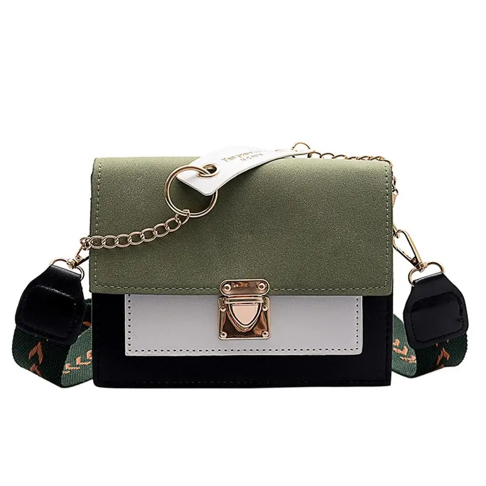 

Женская маленькая квадратная сумка, матовая сумка-мессенджер контрастных цветов на плечо, Модная стильная простая повседневная сумка H1