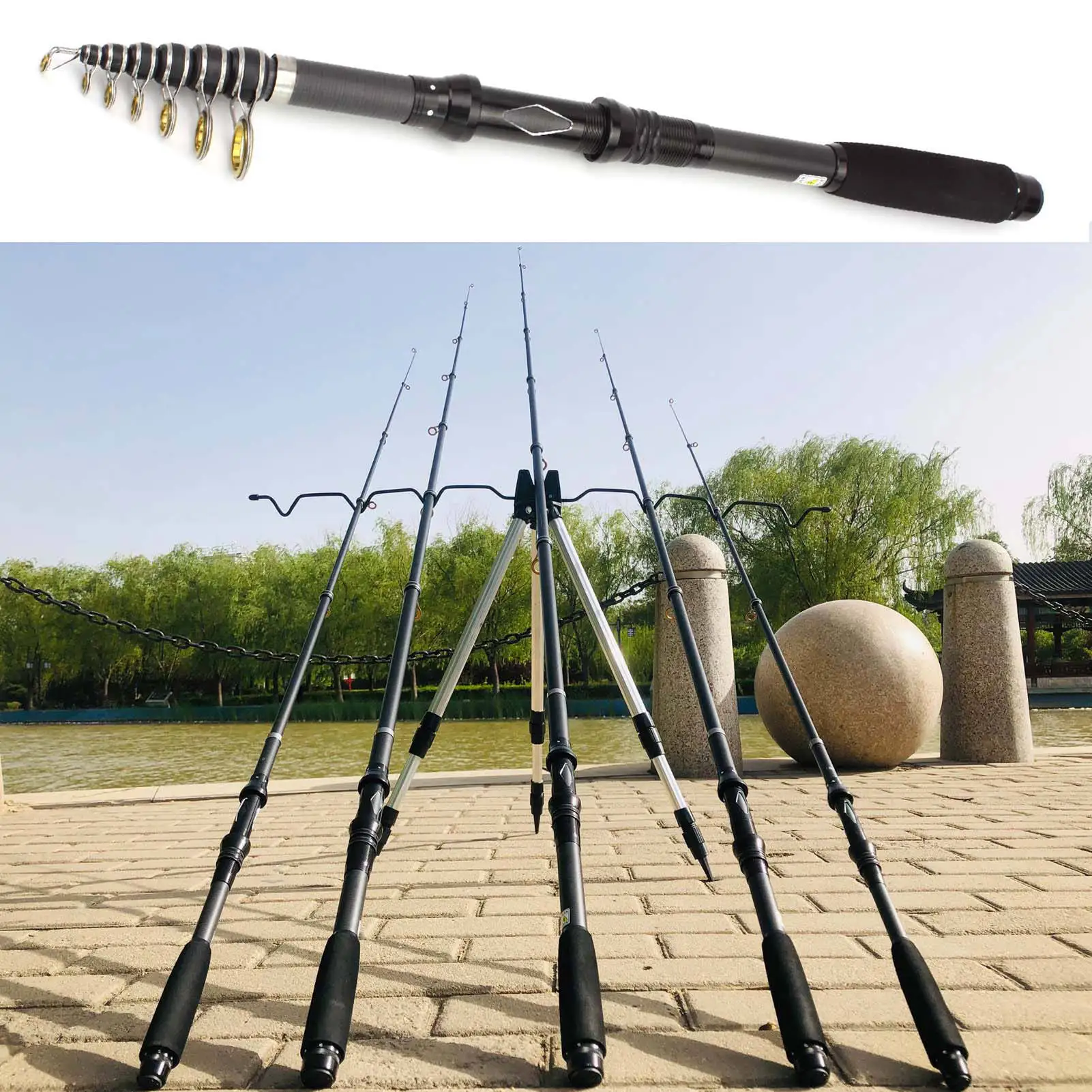 

NEW 1.8M-3.0M Multifunction Carp Fishing Rod feeder Carbon Fiber Telescopic Spinning Fishing rod Ceramic large guide ring pole