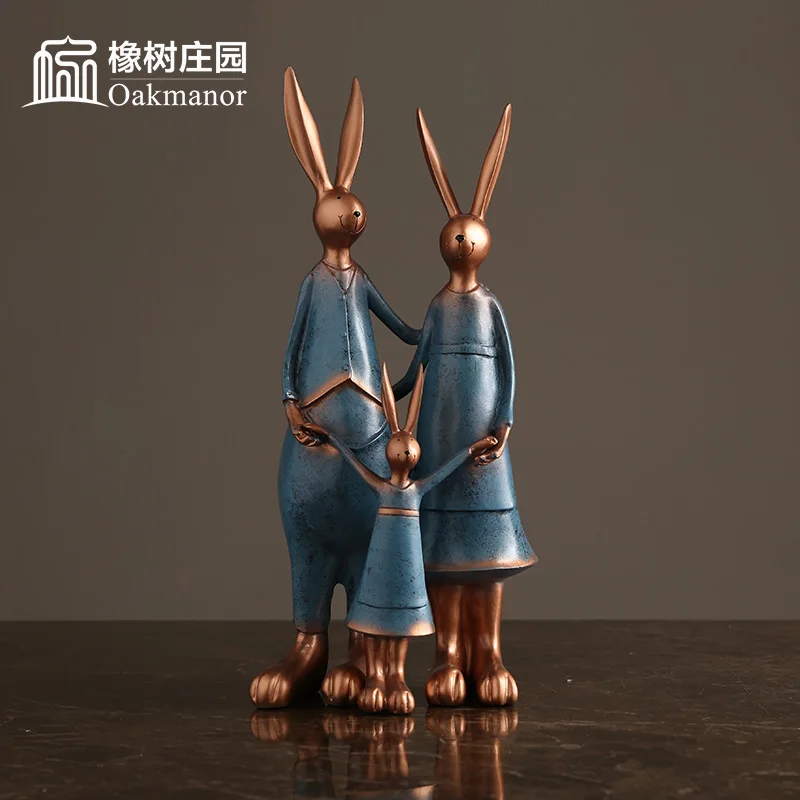 Аксессуары для украшения дома набор небольших подарков статуэтки кролик из