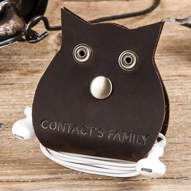 Держатель кабеля для наушников кожаный креативный защитный чехол передачи