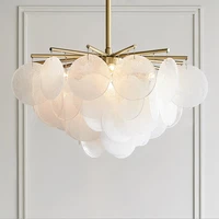 2020 frosted glass led chandelier gold metal living room chandelier bedroom hanging lamps dining room luxury ligh ting fixtures