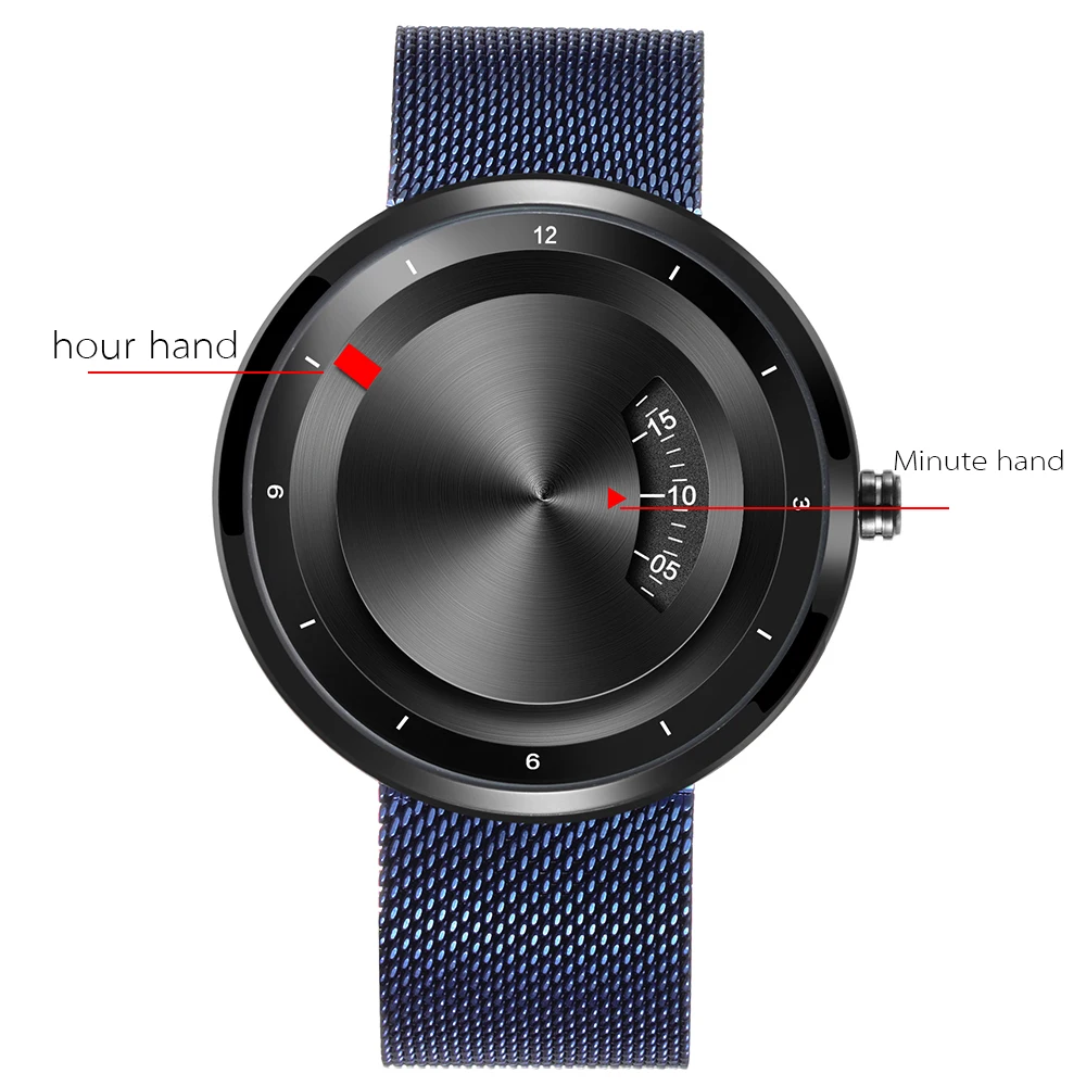 Часы наручные Skone Мужские кварцевые с сетчатым ремешком модные повседневные