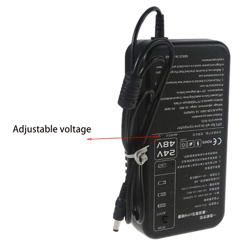 10000mAh 5 5x2 5mm DC 20V 24V 36V 48V Регулируемый UPS источник питания для всех в одном ПК Polycom