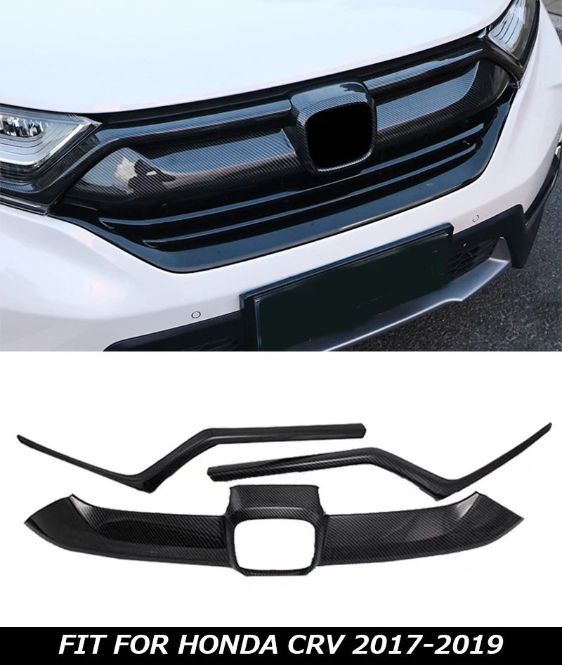 Передний бампер решетка отделка полосы крышки для Honda CRV CR V 2017 2018 2019 углеродное