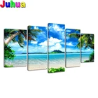 Набор для алмазной живописи Голубой океан, полноразмернаяКруглая Мозаика, 5d сделай сам, 5 шт.