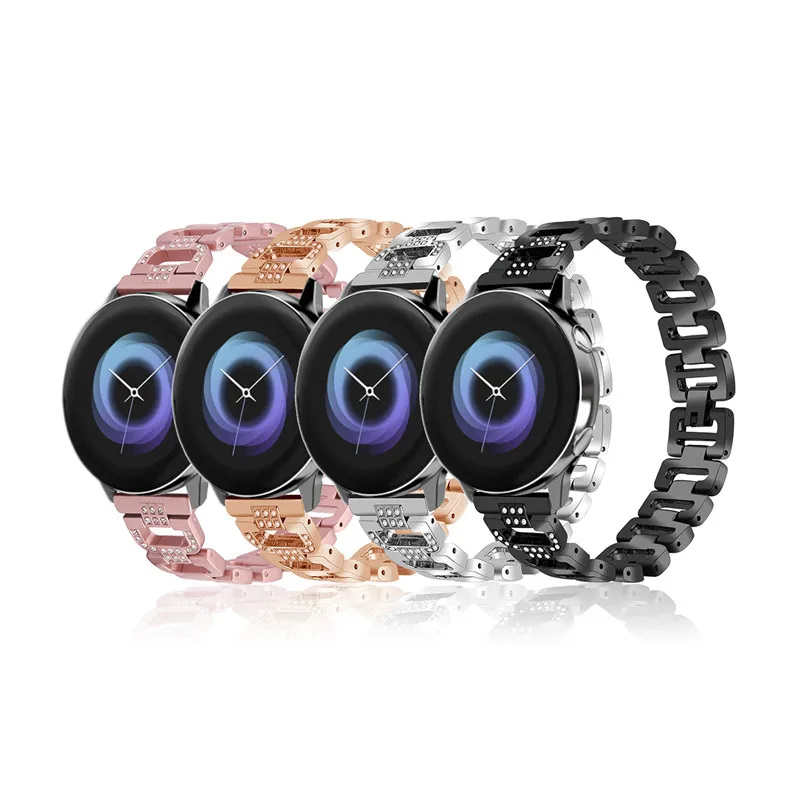 20 мм ремешок для Samsung Galaxy Watch Active Rhinestone нержавеющая сталь металлический 42 Gear S2 Classic