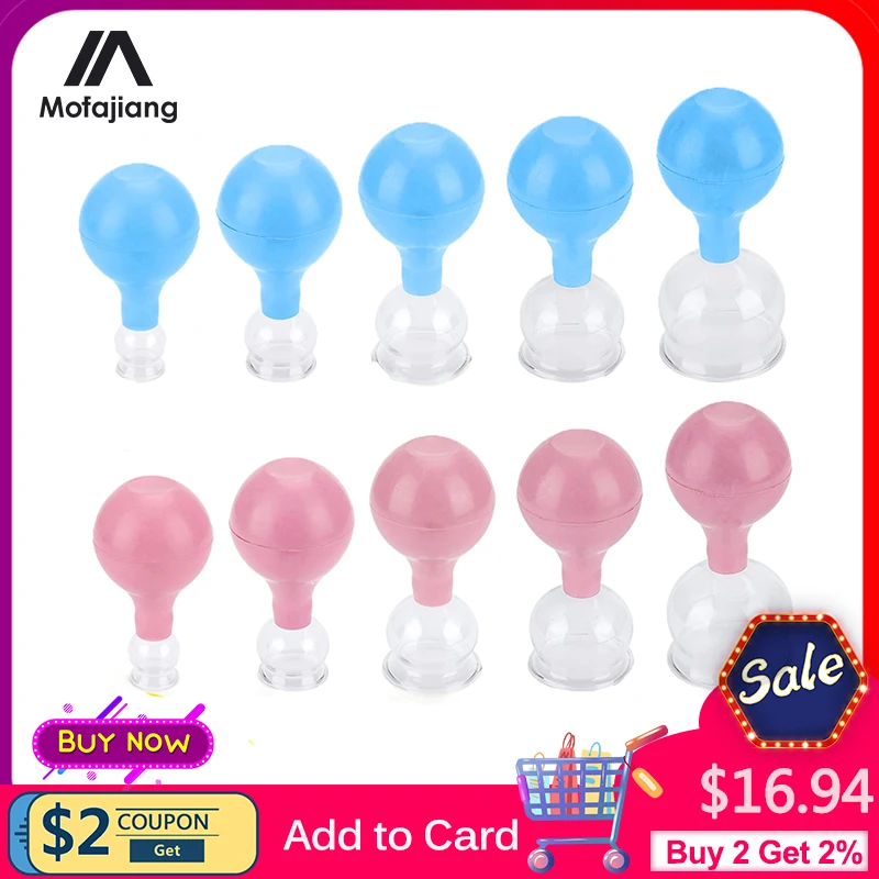 Набор вакуумных банок массаж тела Медицинская резиновая головка стеклянные