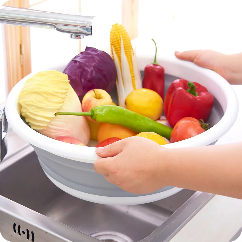 

Washbasin Home Creative Foldable Washbasin Wash Fruit Basin Food Container Space Saving Bucket Travel Washing Water Holder Basin