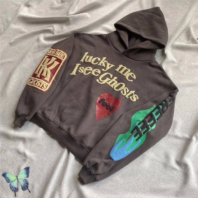 

Foam Print Pullovers Men Women Kids Lucky Me I See Ghosts Kanye West Hoodies Sweatshirts