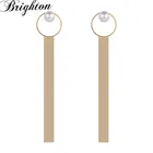 Серьги-подвески Женские Висячие в стиле ретро с длинными кисточками и искусственным жемчугом