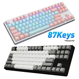 gaming mechanical keyboard 87 keys game anti ghosting blue switch color backlit wired keyboard for pro gamer laptop pc free global shipping