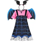Маскарадный костюм вампира MUABABY для девочек, одежда с коротким рукавом, карнавальное платье вампира на Хэллоуин, детские платья