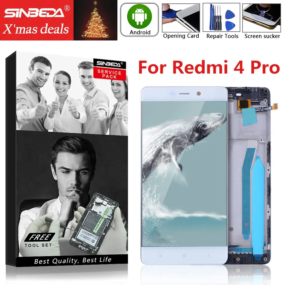 5 0 &quotоригинальный экран + рамка для xiaomi redmi 4 Pro ЖК дисплей кодирующий