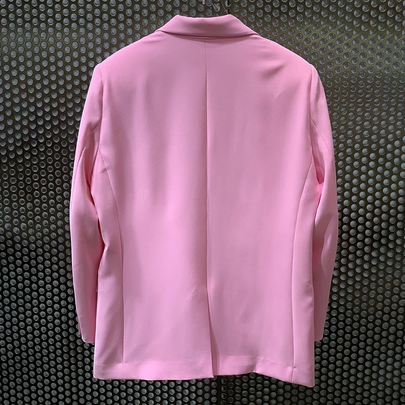 

VGH Yellow Casual Korean Blazer For Women Notched Long Sleeve Patchwork Straight Blazers Female 2021 Spring Fashion Clothing New