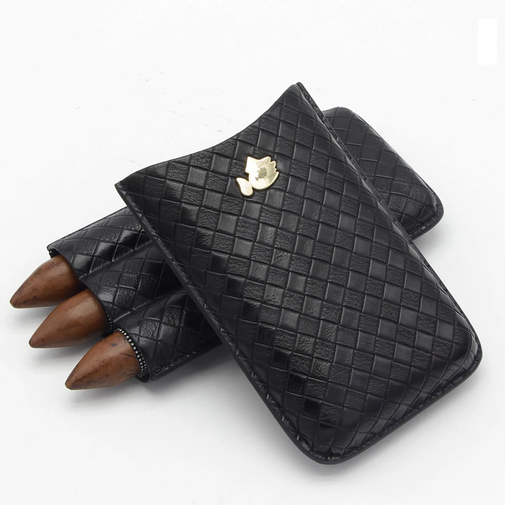 COHIBA Cigar Case Travel Humidor Portable Outdoor For 3 Ciagrs Tube Holder Mini Leather Box |