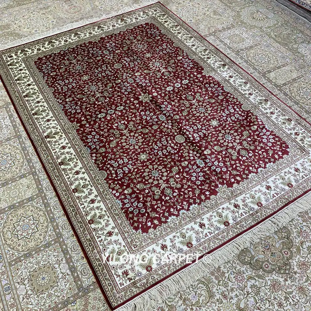Yilong 4 5 'x 6 5' Кум шелковые ковры классические восточные персидские спальни