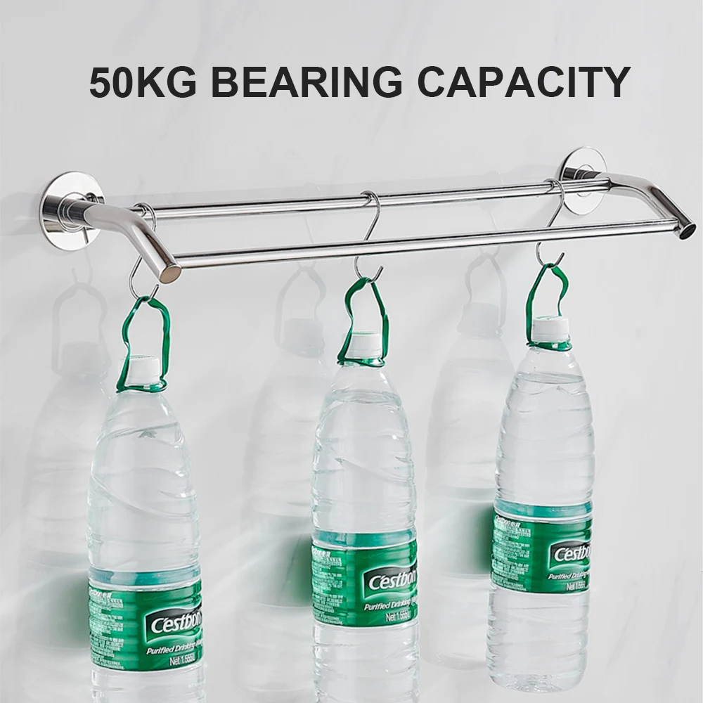 Ванная комната настенный Полотенца стойки двойной держатель направляющей