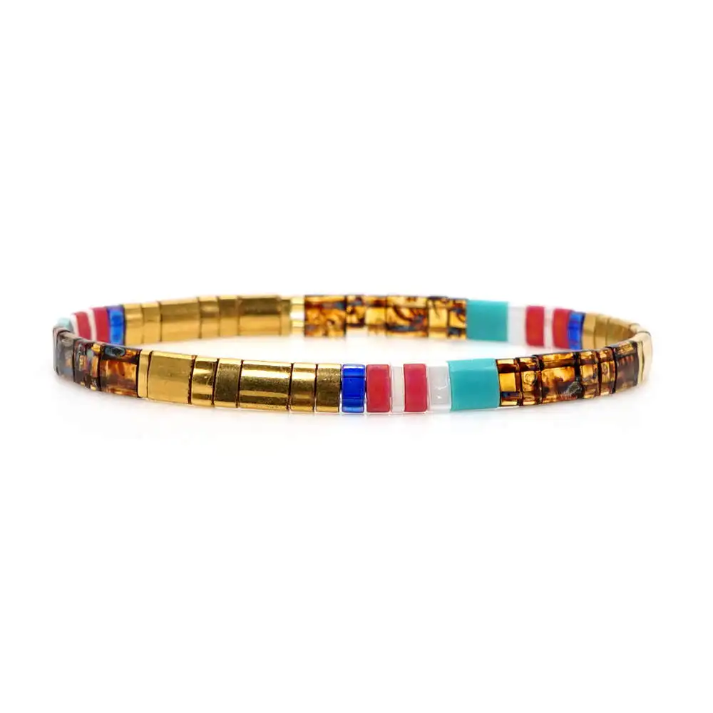 Go2boho MIYUKI браслет Радуга Тила бусины браслеты Pulseira Mujer женские ювелирные изделия Красочные богемные летние пляжные ручной работы