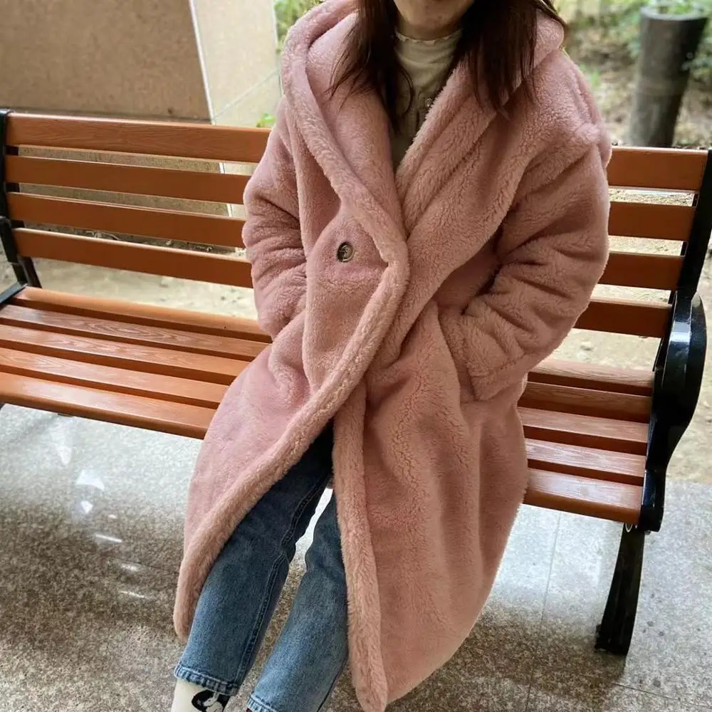 Женское пальто с капюшоном MONMOIRA теплая однотонная куртка из искусственного меха