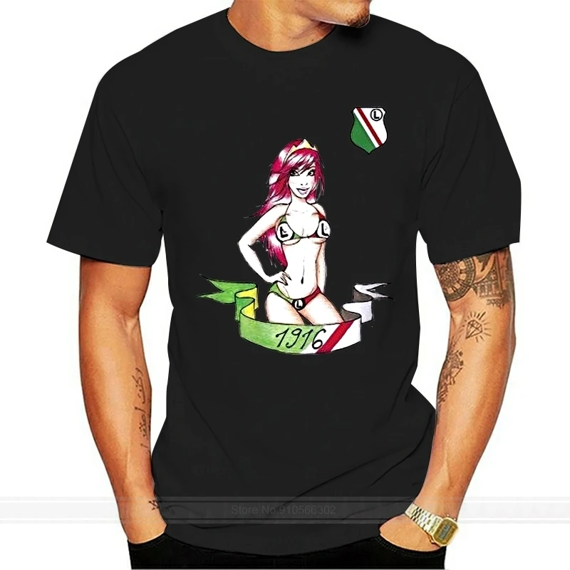 Мужская футболка Лидер продаж Легия Варшава Польша зеленая солдат 17 забавная