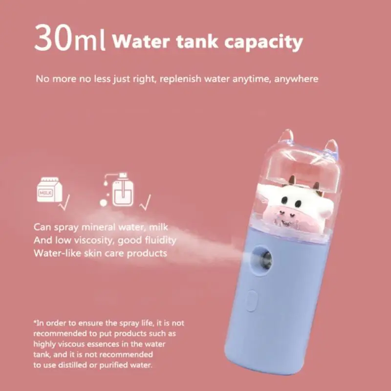 

New Mini Nano Mist Sprayer USB Rechargeable Humidifier Cooler Facial Steamer Face Moisturizing Nebulizer Beauty Skin Care Tools