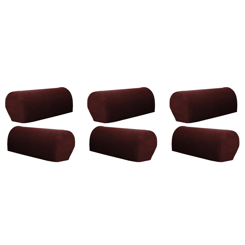 Из фланели в клетку 6 шт. диван подлокотника протектор Пылезащитная крышка кресло