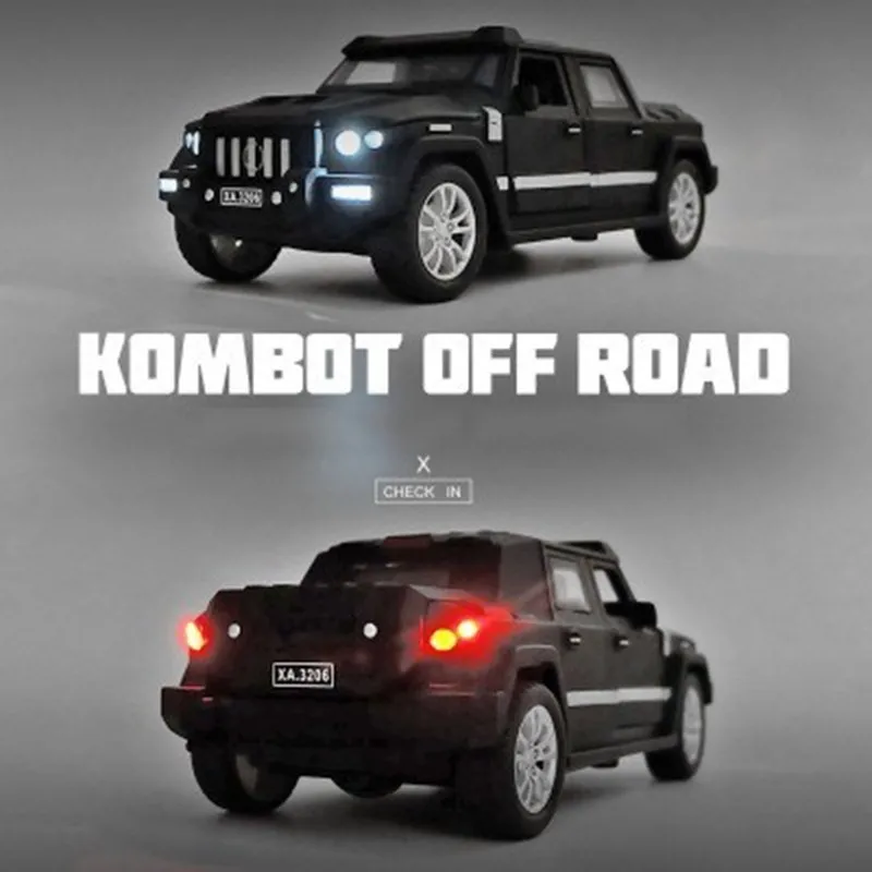 1:32 металлический Kombat тяжелый бронированный автомобиль модель детских игрушек сплав моделирование внедорожный пуленепробиваемый автомобиль 4 двери открытый оттягивающий назад