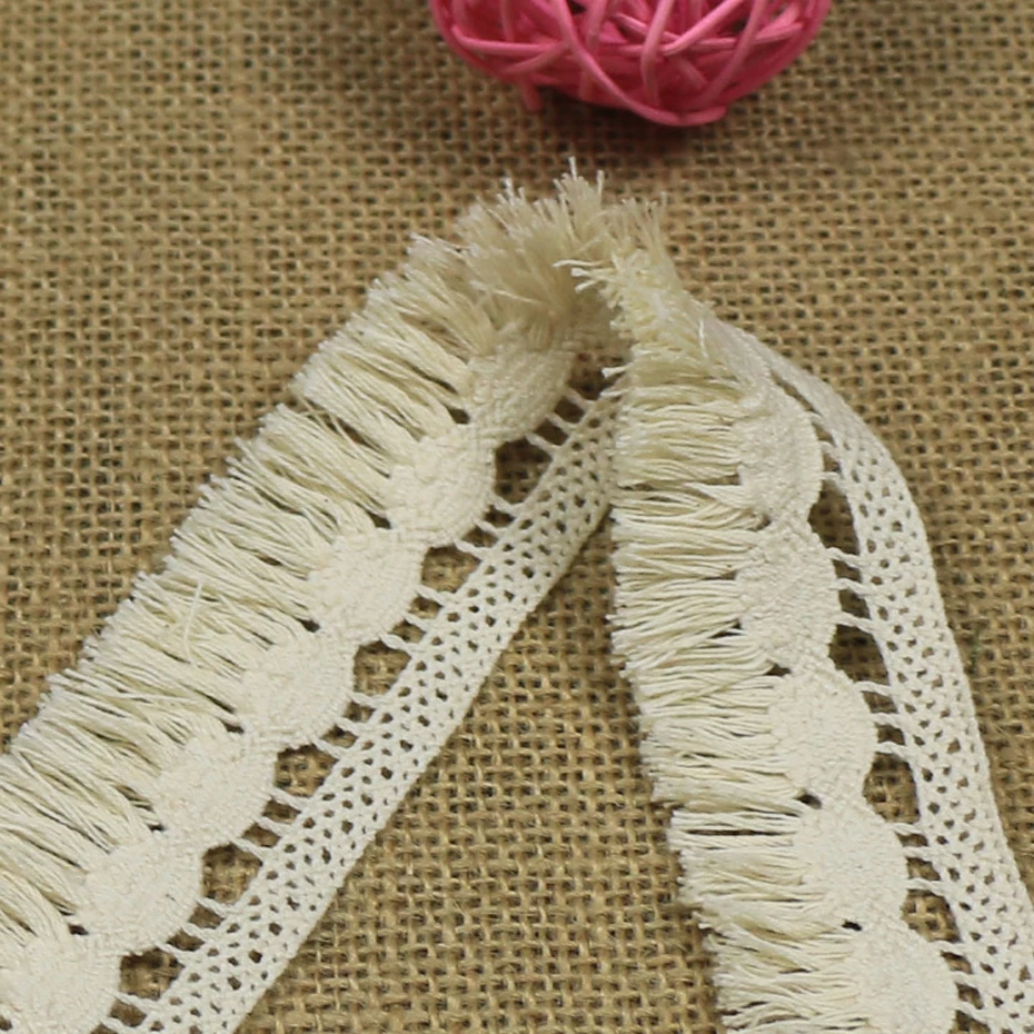 35 мм бежевый хлопковый кисточкой кружевной отделкой лента швейная шторы