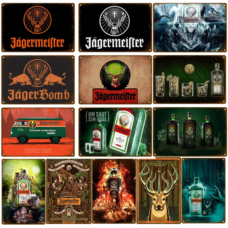 

Металлические знаки Jagermeifter в стиле ретро, виски, Бельгии, настенные таблички, Декор, ретро, мужская пещера, фотоплакат для украшения