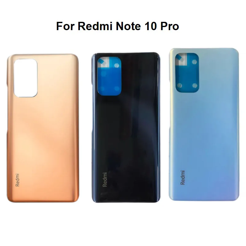 

Крышка батарейного отсека для Xiaomi Redmi Note 10 Pro, 6,67 дюйма, Задняя стеклянная панель корпуса с клейкой наклейкой M2101K6G M2101K6R