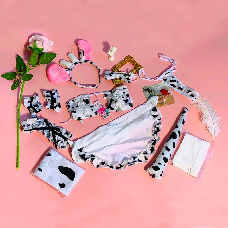 Костюм для косплея Cos корова горничная танкини бикини купальник аниме купальники