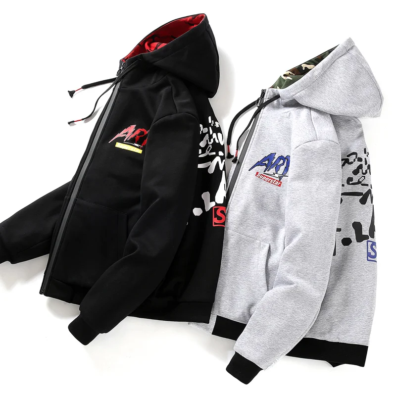 Уличная одежда модная толстовка Мужская зимняя бархатная повседневная куртка